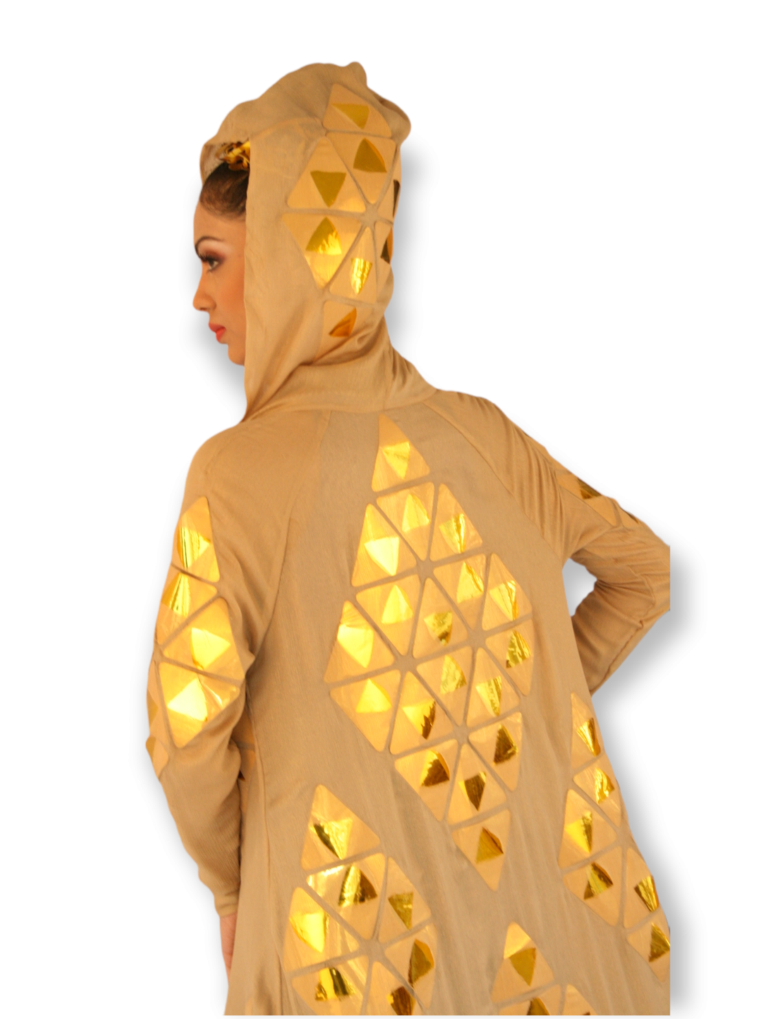 Gold Hoodie Long Jacket